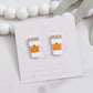 Pumpkin Spice Latte Acrylic Stud Earrings