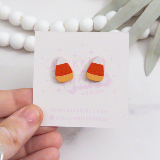 Candy Corn Acrylic Stud Earrings