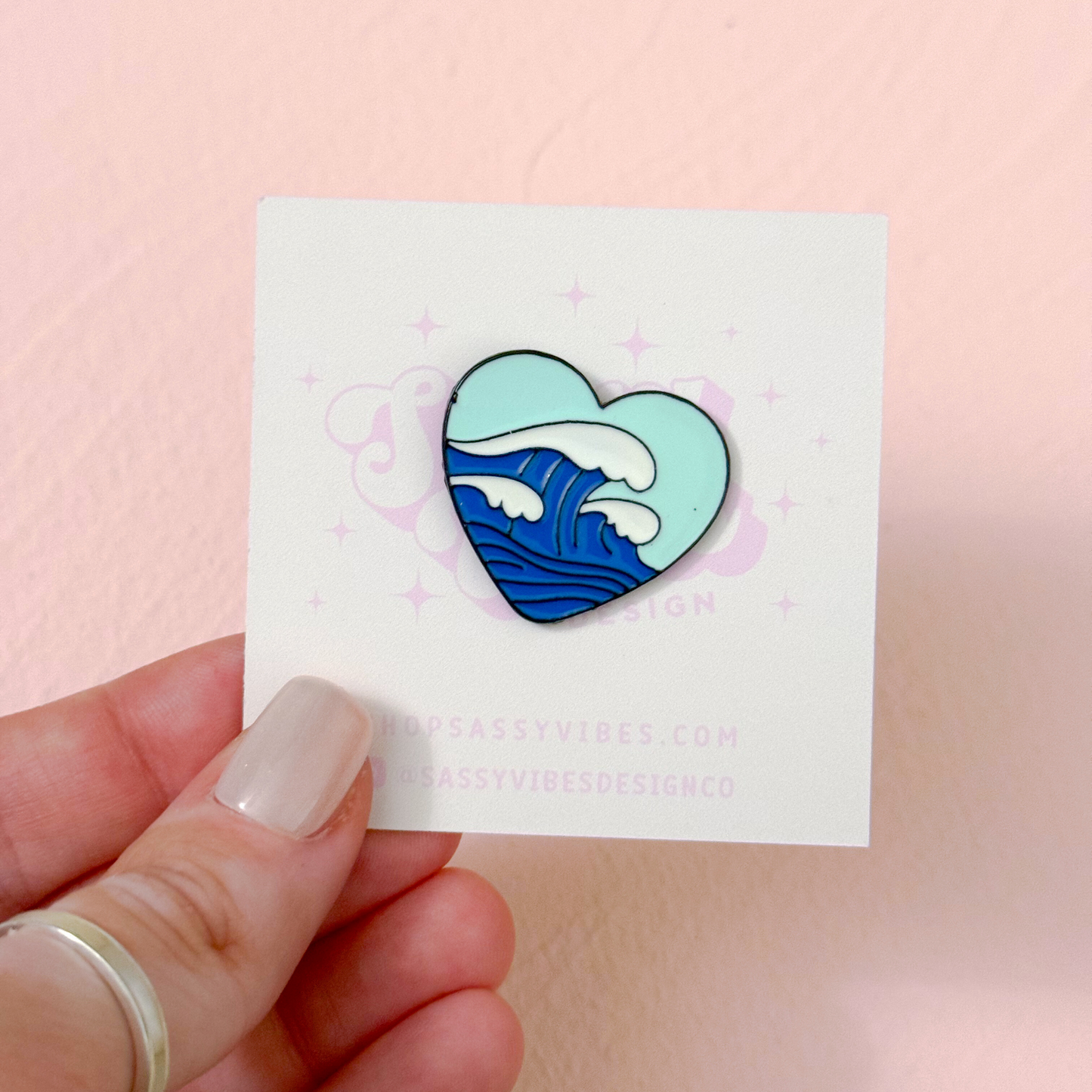 Ocean Heart Enamel Pin