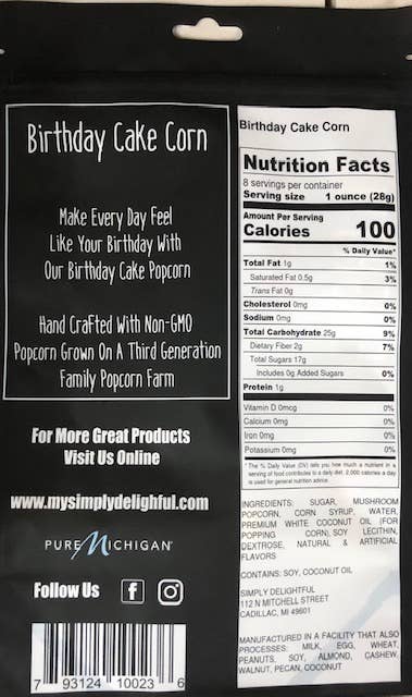 Birthday Cake Popcorn 8 oz