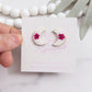 Pressed Flower Moon Clay Stud Earrings