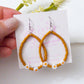 Mustard Seed Bead Daisy Hoop Earrings