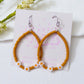 Mustard Seed Bead Daisy Hoop Earrings