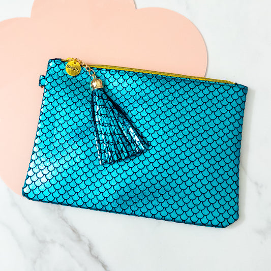 Blue Mermaid Wristlet