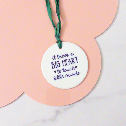 Big Heart Teacher Ceramic Keepsake Ornament