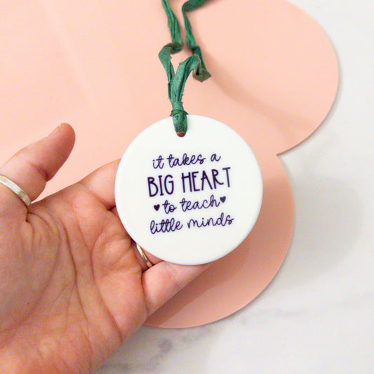 Big Heart Teacher Ceramic Keepsake Ornament