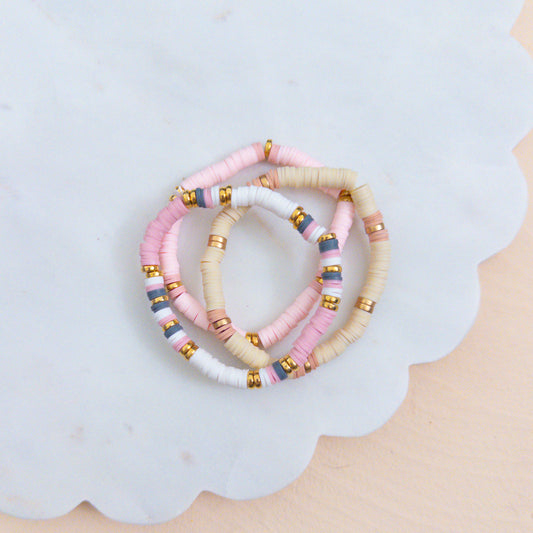 Blush Pink Beaded Bracelet Stack