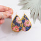 Rose Embroidered Teardrop Statement Earrings