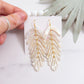 Resin Leaf Dangle Statement Earrings White