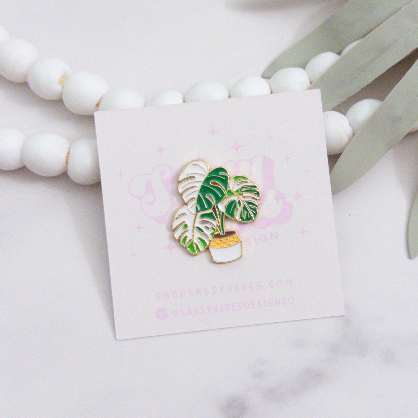 Monstera Plant Enamel Pin