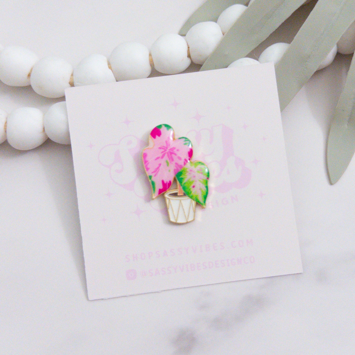 Pink Fern Enamel Pin