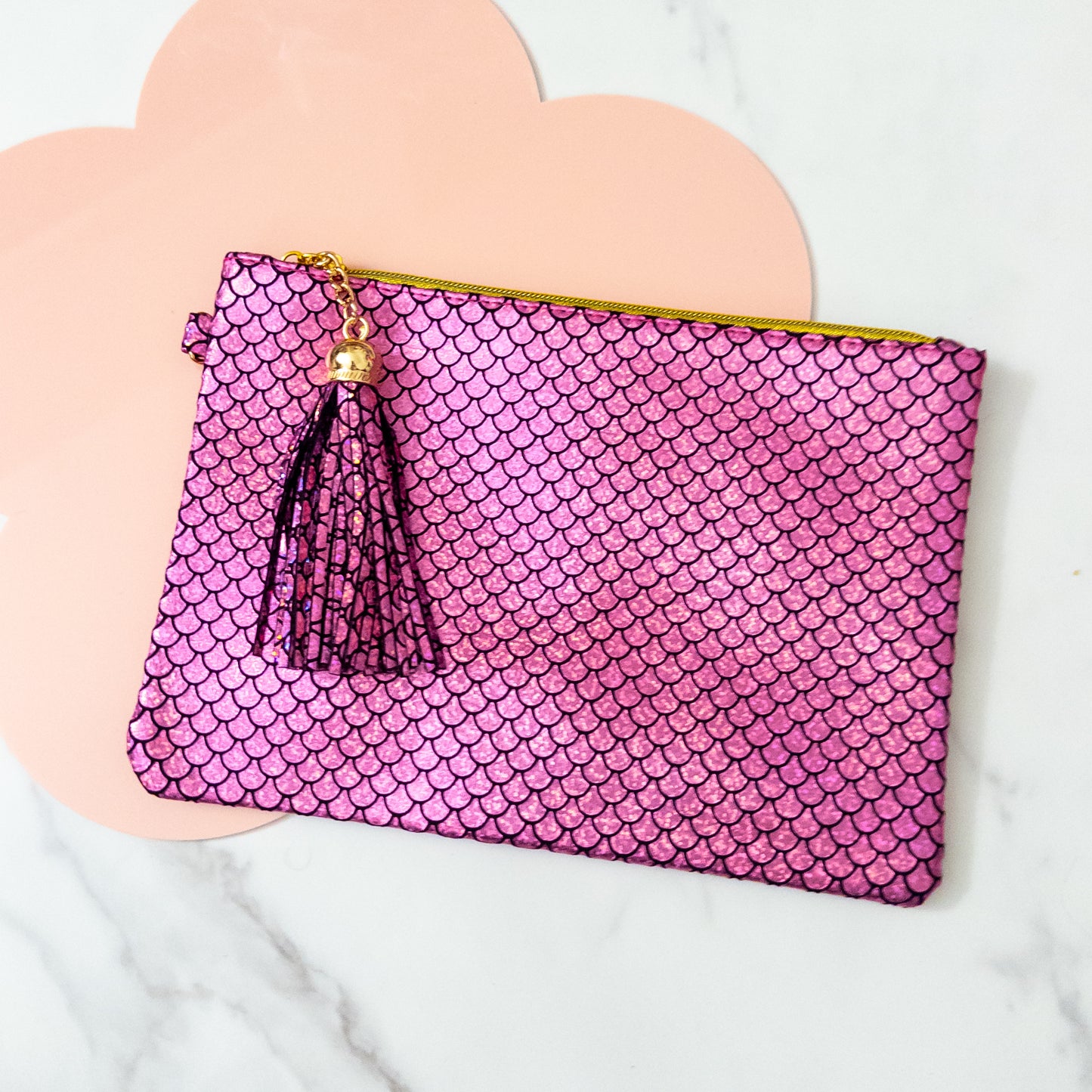 Pink Mermaid Wristlet