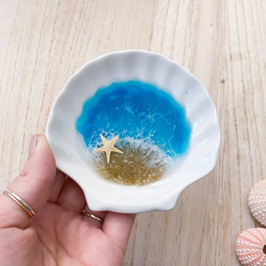 Scallop Shell Handmade Beach Resin Ring Bowl