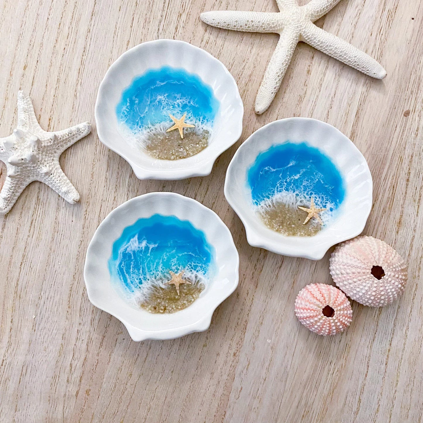 Scallop Shell Handmade Beach Resin Ring Bowl