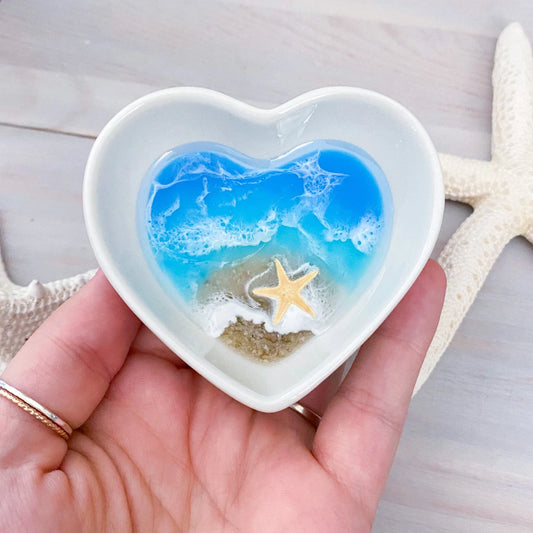 Heart Handmade Beach Resin Ring Bowl