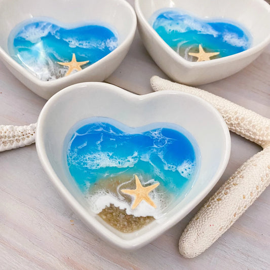 Heart Handmade Beach Resin Ring Bowl