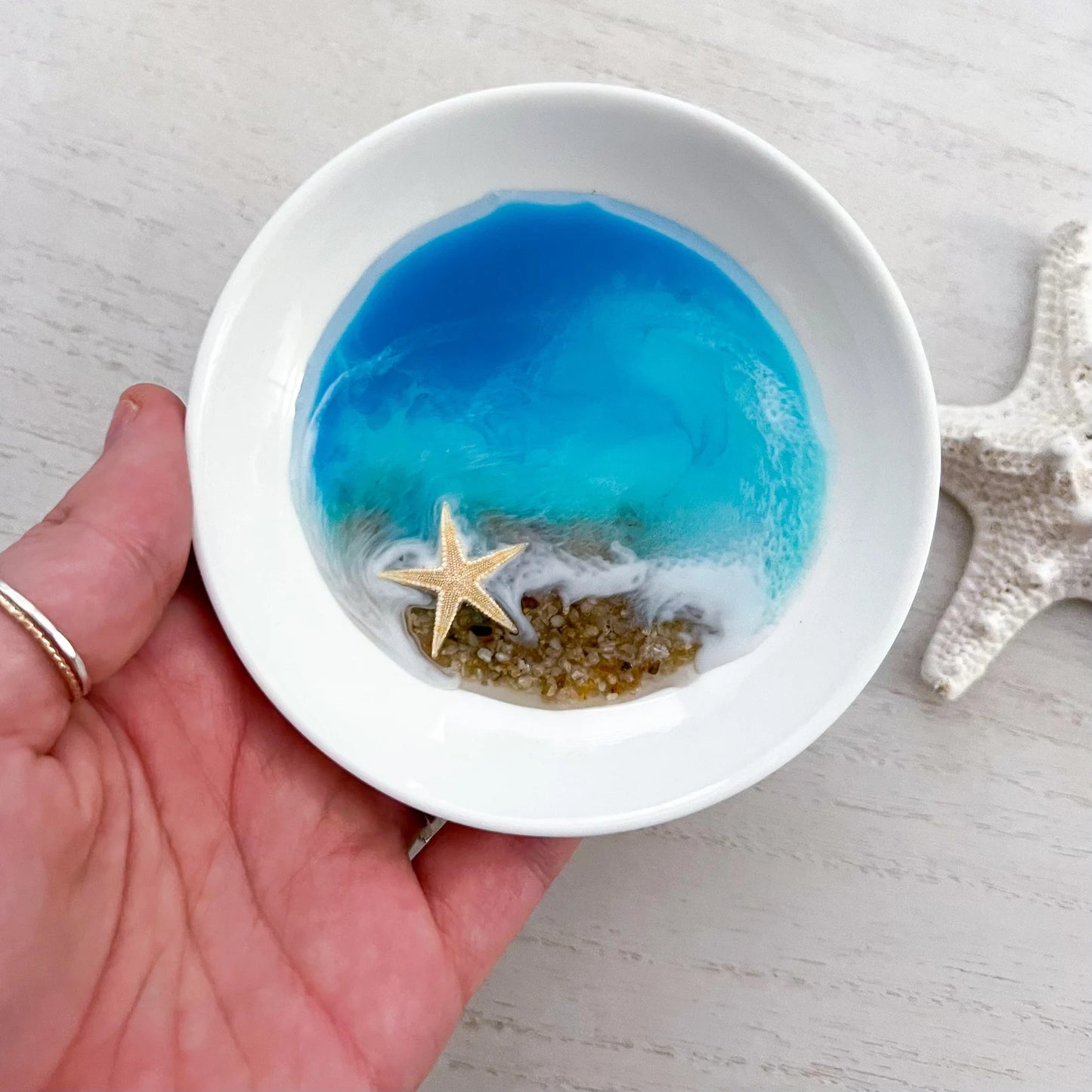 Handmade Beach Resin Ring Bowl