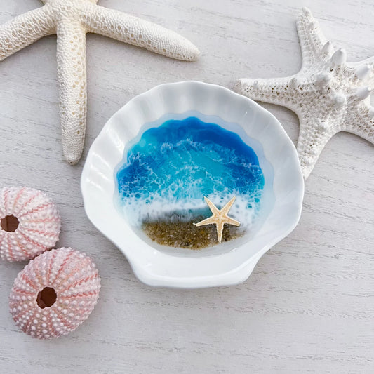 Scallop Shell Handmade Beach Resin Ring Bowl