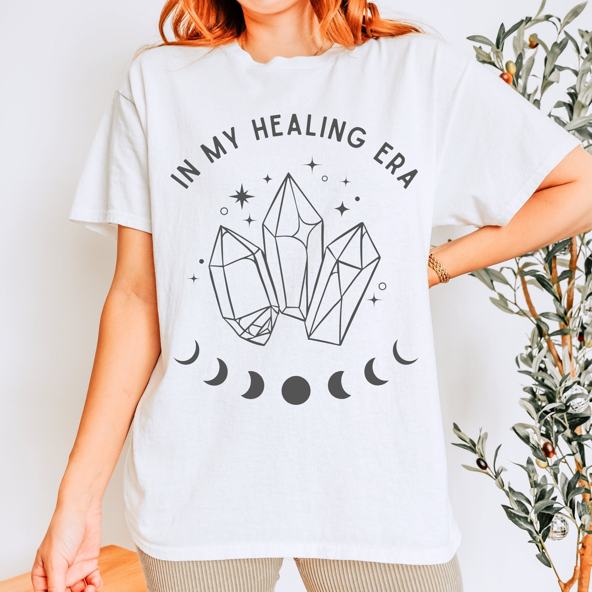 In My Healing Era Moon Phase Shirt | Mystical Shirt Crystal Shirt Crystal Lover Gift Self Care Shirt Mental Health Shirt Spiritual Shirt