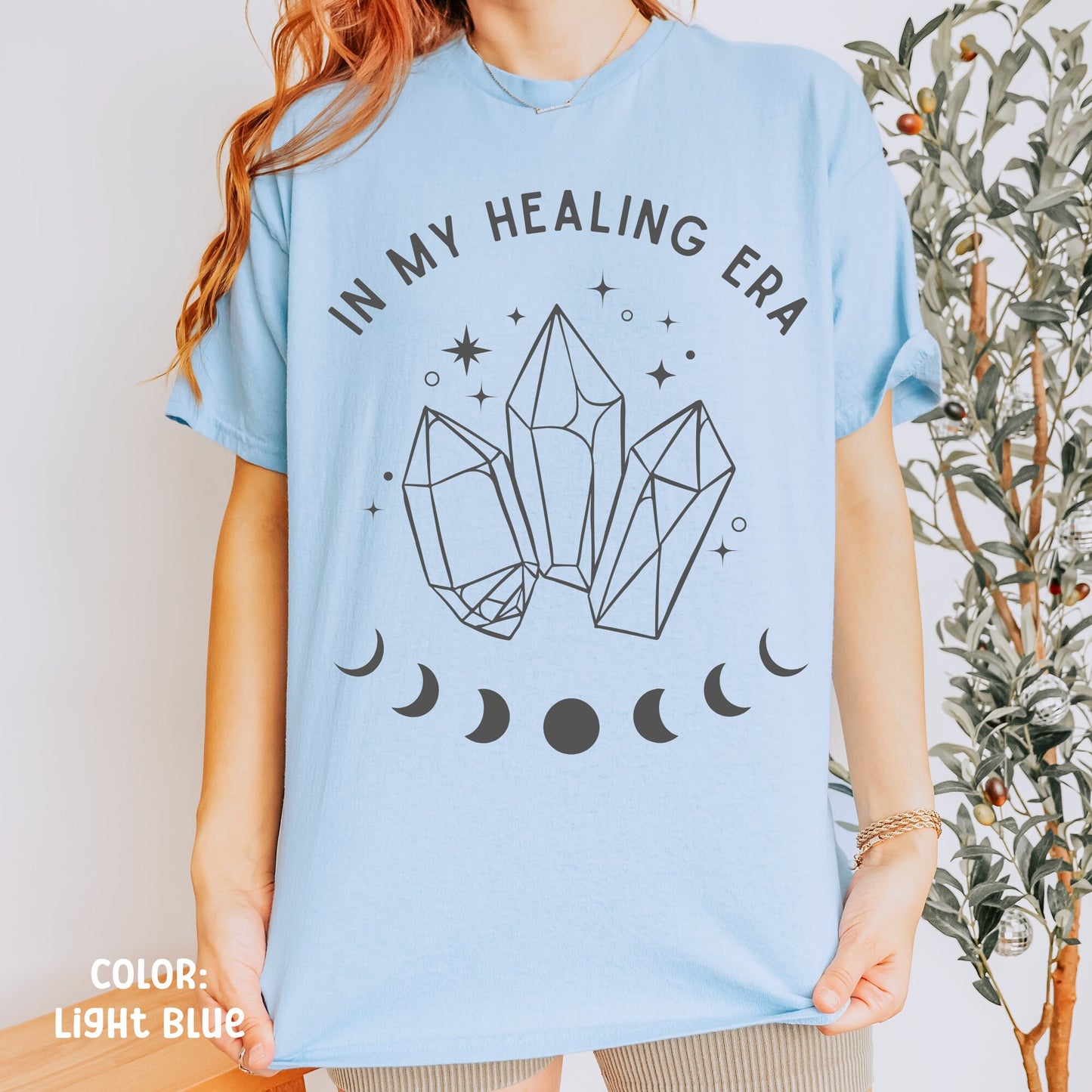 In My Healing Era Moon Phase Shirt | Mystical Shirt Crystal Shirt Crystal Lover Gift Self Care Shirt Mental Health Shirt Spiritual Shirt