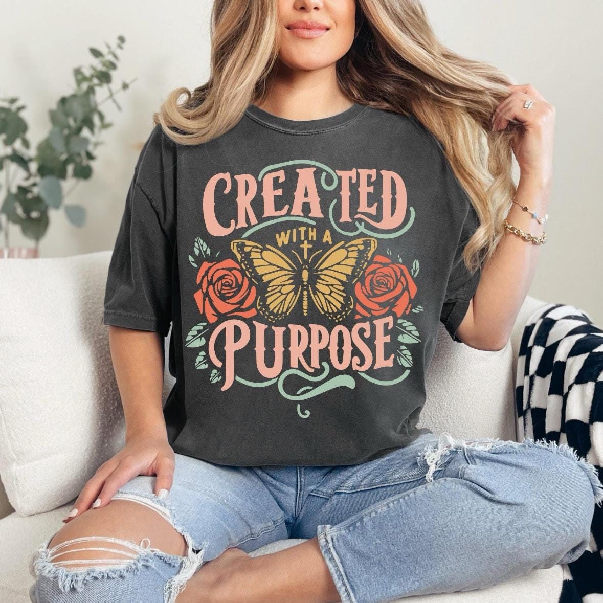 Butterfly Top Christian Streetwear Butterfly Wings Cottage Core Shirt Bible Verse Shirt Faith Based Shirt Christian Moth Shirt Jesus Shirt