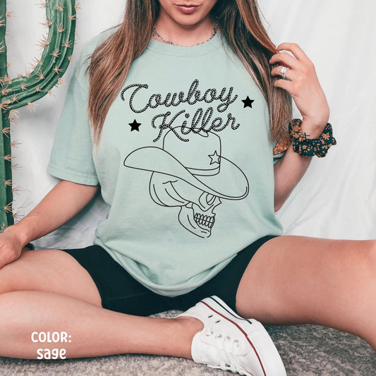 Cowboy Killer Skeleton Shirt Cowgirl Shirt Cowboy Shirt Western Shirt Nashville Shirt Western Graphic Shirt Country Song Shirt