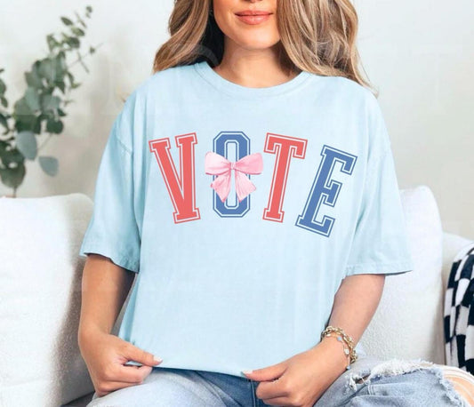 Vote Shirt Coquette Shirt Merica Shirt 2024 Election Trump TShirt Biden Shirt Preppy Stuff Vote Like a Girl Vote 2024 Election Day Shirt