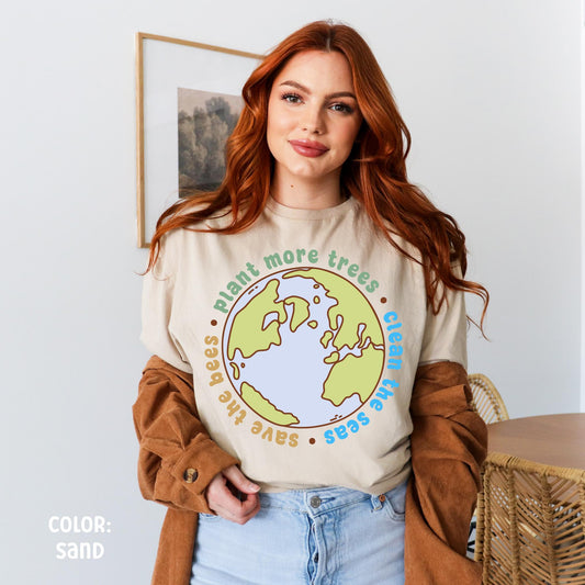 Earth Day Shirt | Save the Planet Shirt Save the Ocean Shirt Earth Lover Shirt Coconut Girl Ocean Beach Shirt Preppy Shirt Summer Shirts