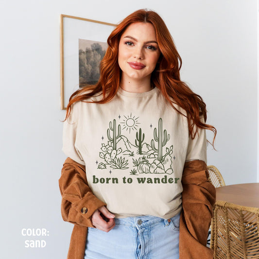 Born To Wander Shirt | Travel Shirt Wanderlust Granola Girl Desert Shirt Christian Shirt Coconut Girl Christian Shirts Bible Verse Shirt