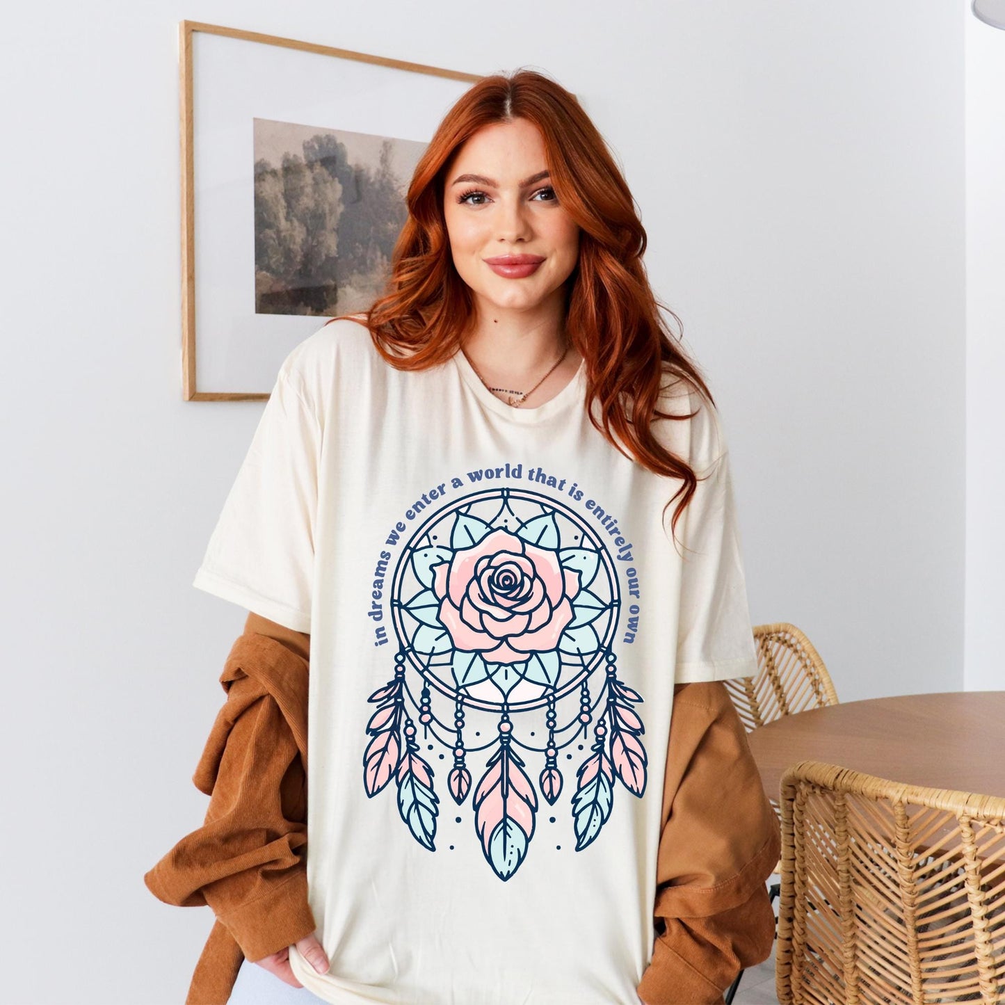 Dream Catcher Shirt | Dreams Graphic Tee Mystical Shirt Floral Dreamcatcher Shirt Spiritual Shirt Manifest Shirt Believe in Your Dreams