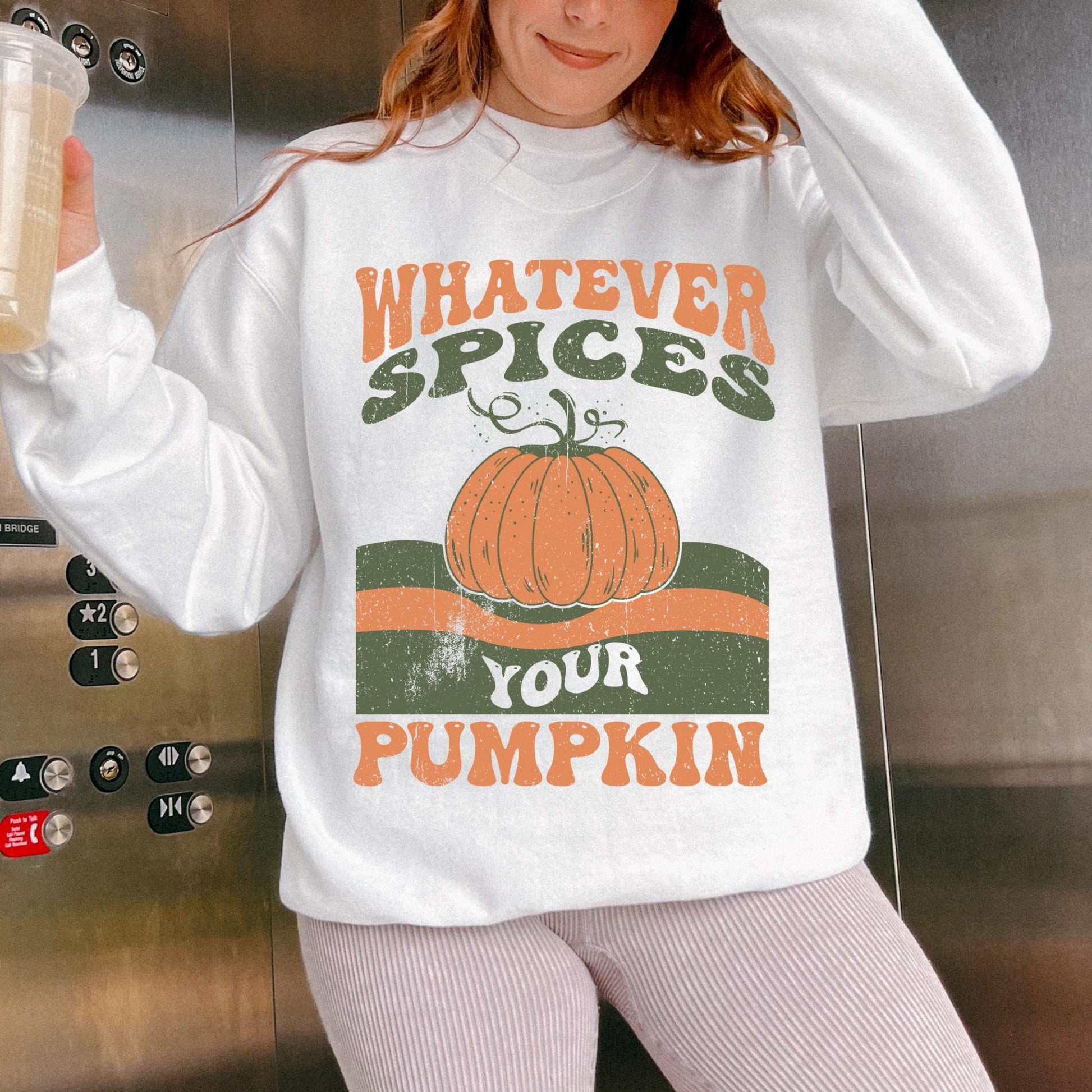 Whatever Spices Your Pumpkin Sweatshirt | Pumpkin Spice Sweatshirt Autumn Aesthetic Crewneck Sweatshirt Fall Sweatshirt Fall Crewneck