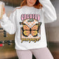 Created With a Purpose Sweatshirt | Butterfly Crewneck Sweatshirt Christian Sweatshirt Christian Streetwear Preppy Stuff Fall Crewneck