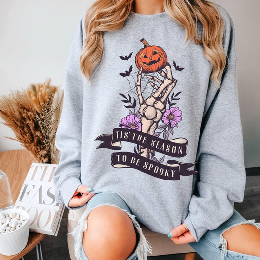 Tis The Season To Be Spooky Sweatshirt | Halloween Crewneck Graphic Crewneck Fall sweatshirt Fall Crewneck Sweatshirt Autumn Cozy Aesthetic