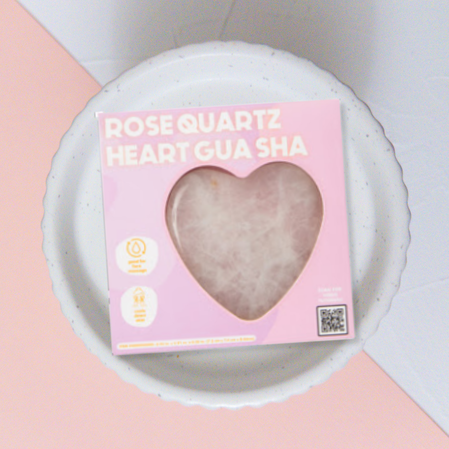 Rose Quartz Heart Gua Sha